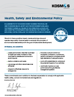 Health, Safety and Environmental Management Policy